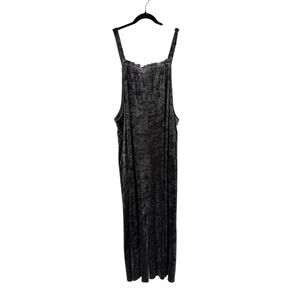 Simple by Suzan Betro Womens Crushed Velvet Jumpsuit Size 2X Dusty Gray Relaxed